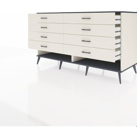 Resim Kronos Konsol 8 Çekmeceli 176x59x99 Aytaşı-antrasit/aytaşı Aytaşı-antrasit/aytaşı 