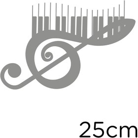 Resim MIGNATIS Müzik Nota Işareti Solfej Anahtarı Sticker 25cm - Gri 