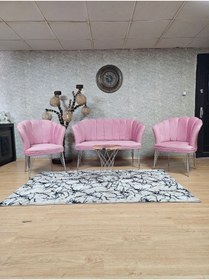 Resim ZAFİR Krom Kaplama Tel Ayak Papatya Çay Seti Koltuk Takımı , Balkon, Salon, Ofis, Cafe Koltuk Takımı 