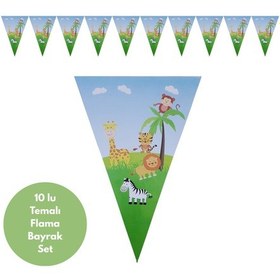 Resim Sevimli Hayvanlar Flama Bayrak Set Süs Tüm Yaşlar 