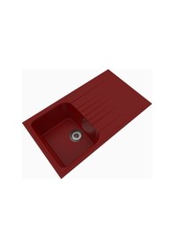 Resim Polex Cristalüx Granit Evye P-02 Bordo Tezgah Altı Ve Tezgah Üstü Mutfak Evyesi 85x49.5 CM 