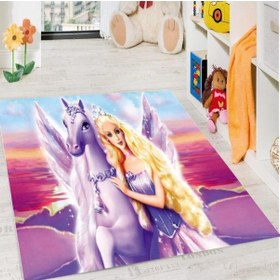 Resim Halıportalı Üç Boyutlu Prenses Çocuk Odası Halısı I-B-649 Lila - Mor 