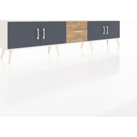 Resim Arges Tv Ünitesi 2 Raflı Tek Çekmeceli 4 Kapaklı 220x30x51 Aytaşı-antrasit/çam Antrasıt/atlas Çam - Aytası 