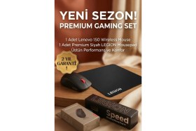 Resim Lenovo Kablosuz Mouse ve Lenovo Gaming Mousepad Ikili Set (Pil Hediyeli) - Speed Yüzey Kaymaz Taban 