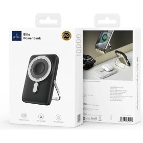 Resim WIWU Led Ekranlı Magsafe Powerbank Wiwu Wi-P018 Elite Serisi Wireless Kablosuz Şarj 15W 10000mAh Siyah 