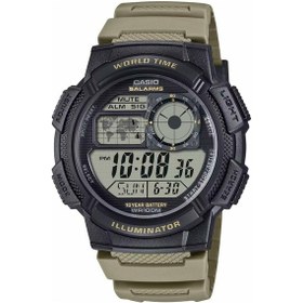 Resim Casio Ae-1000w-5avdf Quartz Dijital Silikon Kahverengi 10 Atm 45 Mm Erkek Kol Saati Siyah 