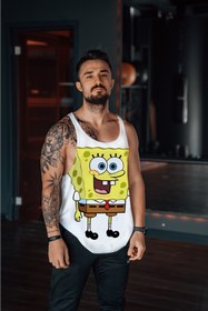 Resim Freeyez Sponge Bob Gym Fitness Tank Top Sporcu Atleti 