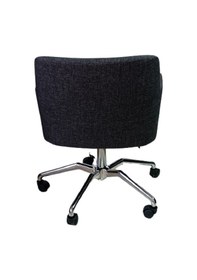 Resim Büro Sandalyesi Örümcek Yıldız Ayaklı Antrasit Keten Kumaş 