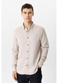 Resim Back & Bond Bej Regular Fit %100 Pamuk Gömlek 