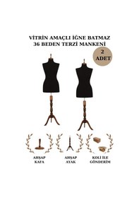 Resim 2 Adet Vitrin Amaçlı 36 Beden Terzi Mankeni İğne Batmaz 3 