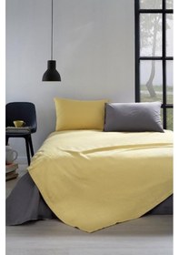 Resim Özdilek Colormix Hardal Antrasit Desensiz Düz Pike Takımı Tek Kiş 