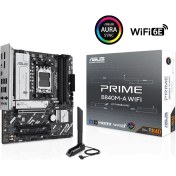 Resim Asus Prıme B840M-A Wıfı Amd B840 Am5 Ddr5 7600 2xdp HDMI 3x M2 Usb3.2 Wifi 6e + Bt Aura Rgb 2.5gbit Lan Matx 