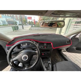 Resim 1997-2005 Modellerine Uygun Volkswagen Bora Torpido Koruma Halısı Siyah Kenar Renk Kırmızı 