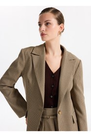 Resim Fabrika Bej - Çok Renkli Kadın Blazer F5WL-CKT0111 