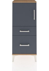 Resim Arges Komodin 2 Raflı 2 Çekmeceli Tek Kapaklı 44x30x106 Çam-antrasit Atlas Çam 