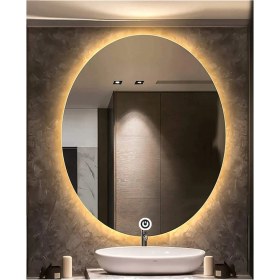 Resim Dnr-Mirror60xDnr-Mirror 80 cm Dokunmatik Tuşlu Günışığı Ledli Elips Banyo Aynası 