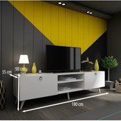 Resim EVMONTE %100 Mdf Beyaz Tv Ünitesi Evm-5 