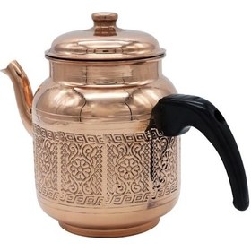 Resim Kutlu El Işçiliği Dövme Bakır Demlik 