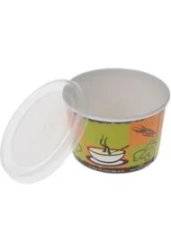 Resim Hepta Collection - Kapaklı Karton Çorba Kasesi 25 Adet 16 Oz 