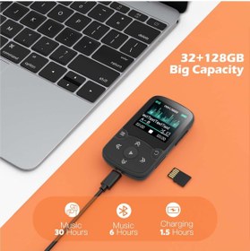 Resim AGPTEK 32GB Bluetooth 5.3 MP3 Çalar Klipsli, Renkli Ekranlı, FM Radyo ve Pedometreli 