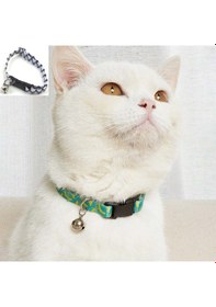 Resim Lacivert-beyaz Renk, Zilli Ayarlanabilir Kedi Tasması, Kedi Aksesuarı Boyun Tasması 1 Adet 