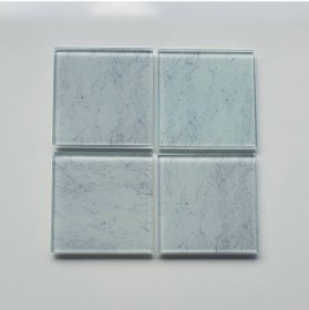 Resim Decorita Cam Bardak Altlığı Taş Görünümlü 4'lü Takım 10 x 10 CM Çok Renkli 