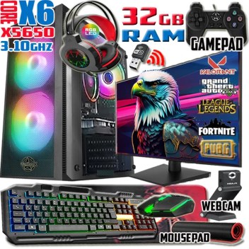 Warbox Gopo Xeon X5650 32 GB 250 GB HDD 256 GB SSD R7240 20" W10P Masaüstü Oyuncu Bilgisayarı