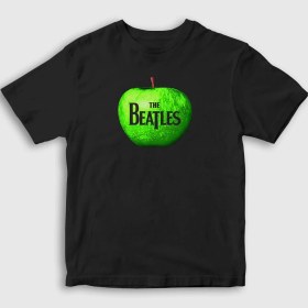 Resim Presmono Unisex Çocuk Siyah Apple The Beatles T-Shirt 