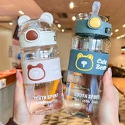 Resim 550ml/650ml Şirin Ayı Karikatür Taşınabilir Su Şişesi, Şarj Edilmemiş, PC Malzeme, Yüksek Değer, Kaldırma Kulpu ile, Yaz İçecekleri, Öğrenciler, Outdoor Spor, Fitness, Seyahat, Kamp, Ev veya Hediyeler için 