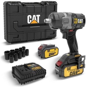 Resim Cat DX7020.1 18V 4.0AH Çift Akülü Kömürsüz 700/880NM Profesyonel Şarjlı Somun Sıkma + 10 Adet Lokma Ucu 