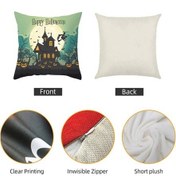 Resim Opulentliving Samdoo Kuru Bakımsız Kürk Dokulu Halloween Yastık Kılıfı, Kanarya Bat Kedi Desenli, Ev Araba Parti İçin 