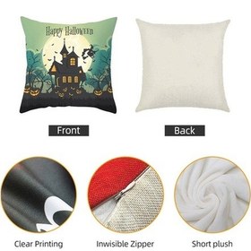 Resim Opulentliving Samdoo Kuru Bakımsız Kürk Dokulu Halloween Yastık Kılıfı, Kanarya Bat Kedi Desenli, Ev Araba Parti İçin 