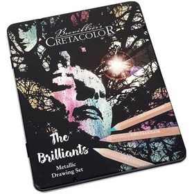 Resim Cretacolor Megacolor Metalik Kalın Kuru Boya Kalemi Seti 12 Renk 