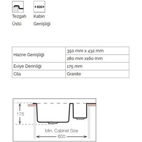 Resim Ukinox Valente D-150L Croma Granit Evye Gri 