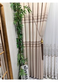 Resim Nivemeshome St.pierre Krem Ft614320 V-101 1/3 Sık Pileli Fon Perde Apm Krem 