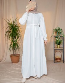 Resim Nissra Ankanoor Roder Kumaş Yanları Katlı Büzgü Detaylı Kloş Ferace 145CM ANKA265123 