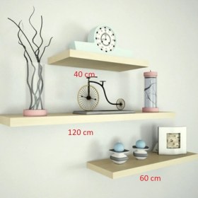 Resim Rafkestir 3 Lü Raf Set 120 x 60 x 40 Krem Parlak 