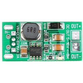 Resim DC-DC 8W Voltaj Yükseltici Regülatör Modülü 3A 2-6V TO 5-16V 