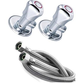 Resim Valonlu Aç Kapa Klozet Taharet Musluğu Set 2 Adet Taharet Musluğu 2 Adet 70 Cm Flex Hortum Diğer 
