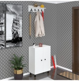 Resim Kenzlife Ayakkabılık Başmak5 Byz 83 060 30 Kapaksız 5 Raflı 15 Çift Ayakkabı Kapasitesi Ahşap 