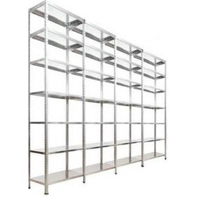 Resim 7 Katlı 4'lü Bitişik Galvaniz Çelik Raf.depo,dosya Raf 0.70 MM-31X75-200CM 