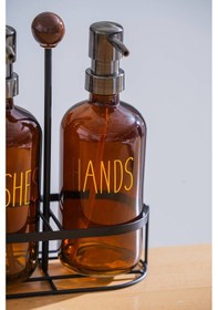 Resim Acar Pierre Metal Standlı Sabunluk Seti - 500 Ml Kahverengi 