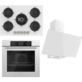 Resim Ferre Flowart Basıc Serisi XE62CB - RS036 - D078 Beyaz Ankastre Set 