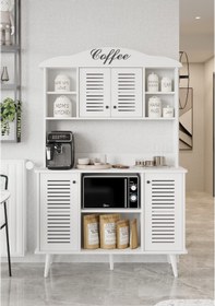 Resim Avior Beyaz Kahve Köşesi Mdf 185 X 120 X 40 Cm 