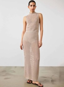 Resim Bej Fileli Uzun Etek - BEIGE / 38 
