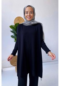 Resim Kahijab Mira Merserize Tunik - Siyah Siyah 
