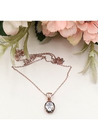 Resim Rose Oval Zirkon Taşlı Tek Taş Set Rose Gold - Gümüş 