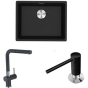 Resim Franke Mrg 210/110-52 Nero Granit Eviye+Active Plus Doccia Armatü 