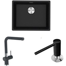Resim Franke Mrg 210/110-52 Nero Granit Eviye+Active Plus Doccia Armatü 