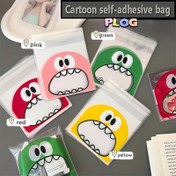 Resim 50'li Paket Sevimli Anime Canavar Kendinden Yapışkanlı Plastik Torbalar Yeşil, Pembe, Kırmızı, Sarı, Beyaz Yüzler & İfadeli Gözler - Atıştırmalıklar, Şekerleme, Çerezler, Çikolatalar için Tekrar Kullanılabilir Hediye Ambalajı, Şenlik Malzemeleri, Doğum Günü Partisi Süslemeleri 